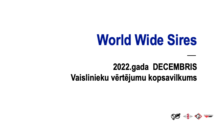 WWSires vaislinieki pēc 2022.gada decembra vērtējuma